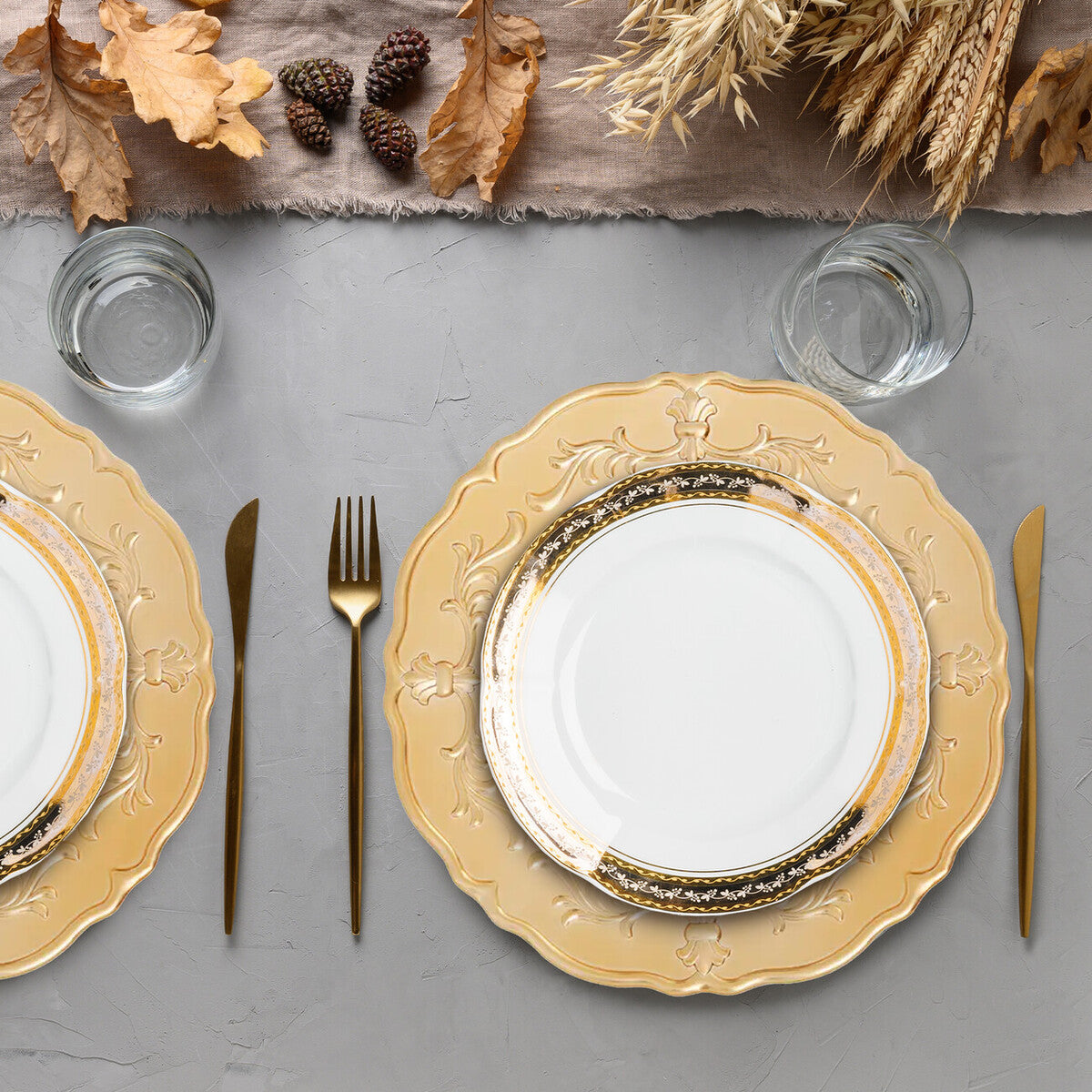 Dia Gold Finish Baroque Charger Plate
