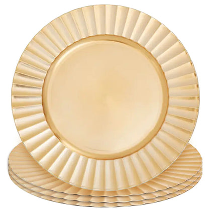 Dia Gold Finish Wave Rim Charger Plate