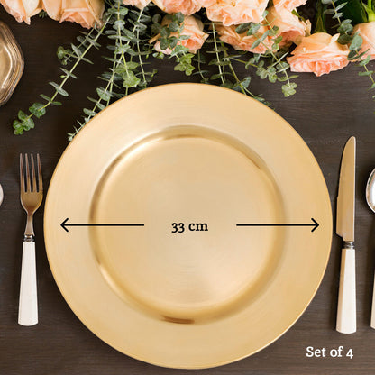 Dia Gold Finish Flat Style Charger Plate