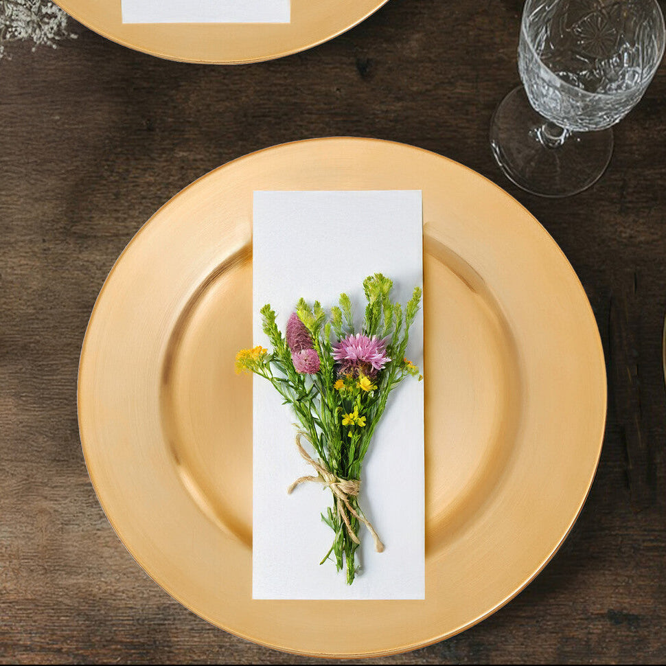 Dia Gold Finish Flat Style Charger Plate