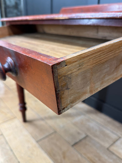 Antique Victorian Pine Writing Table Desk Console Side Table / Wash Stand