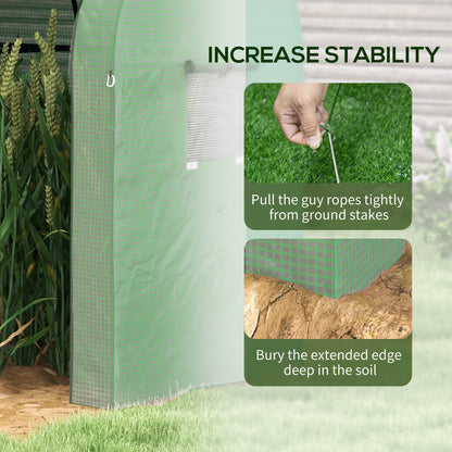 Outsunny Tomato Greenhouse, Garden Growhouse with 2 Roll-up Doors and 4 Mesh Windows, Portable Indoor Outdoor Green House, 185 x 94 x 150cm, Green
