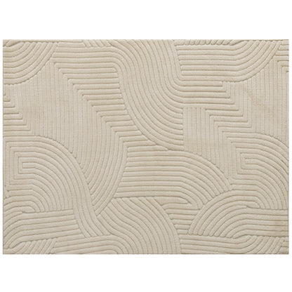 HOMCOM Modern Geometric Rug, Thick & Plush, Non-Slip, 230 x 160 cm – Cream, Living Room/Bedroom/Office