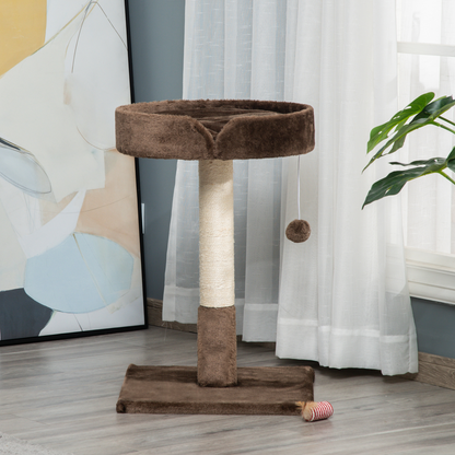 Small Cat Tree for Indoor Cats W/ Sisal Scratching Post Bed Cushion Toy Pawhut