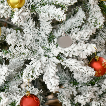 6ft Snow Flocked Artificial Christmas Tree w/ Realistic Branch Tips HOMCOM