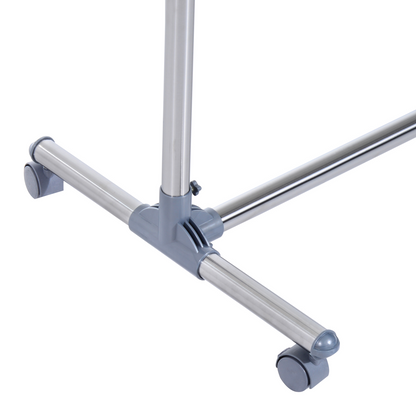 Clothes Hanger W/Wheels, Heavy Duty-Silver/Grey