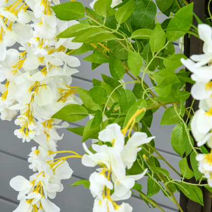 Artificial Realistic White Wisteria Tree Faux Decorative Plant, 160cm HOMCOM