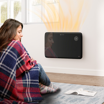 HOMCOM Electric Convector Heater, Quiet Space Heater w/ LED Display, Black
