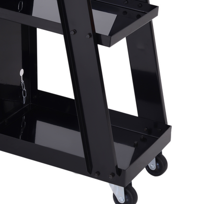 Welding Cart Welder Trolley Garage for Gas Bottle Wheels, Black