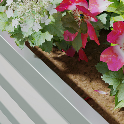Outsunny Set of 2 Raised Garden Bed Galvanised Planter Box, Light Grey