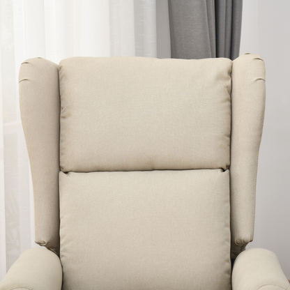 HOMCOM Power Lift Chair for the Elderly Fabric Recliner Armchair w/ Remote Beige