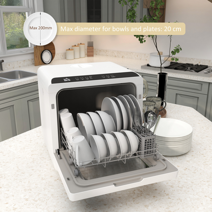 HOMCOM Table Top Dishwasher w/ 4 Place Settings 6 Programmes Fruit Wash Mode