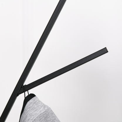 180cm Free Standing Coat Rack Metal Shelf Holder Stand Hat Hanger Brown