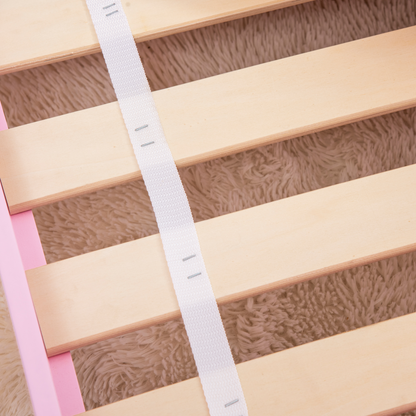 Princess-Themed Kids Toddler Bed w/ Cute Patterns, Safety Rails - Pink