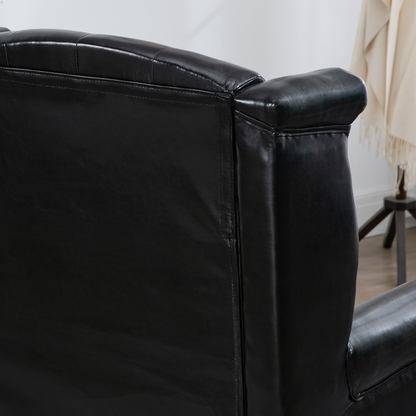 Chesterfield-style Wing Back Armchair Tufted Accent Chair Black