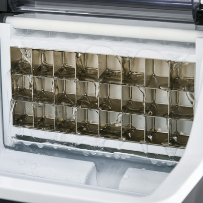 HOMCOM Counter Top Ice Maker Machine with Adjustable Cube Size Scoop Black