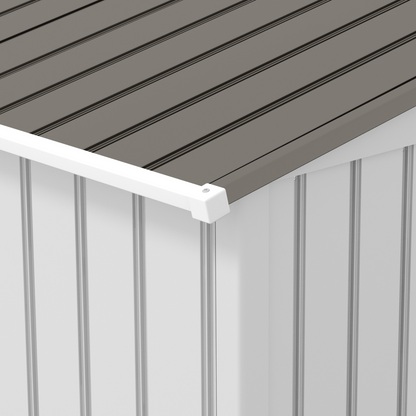 Garden Shed Storage Large Yard Store Sliding Door Metal Roof Tool Box Silver