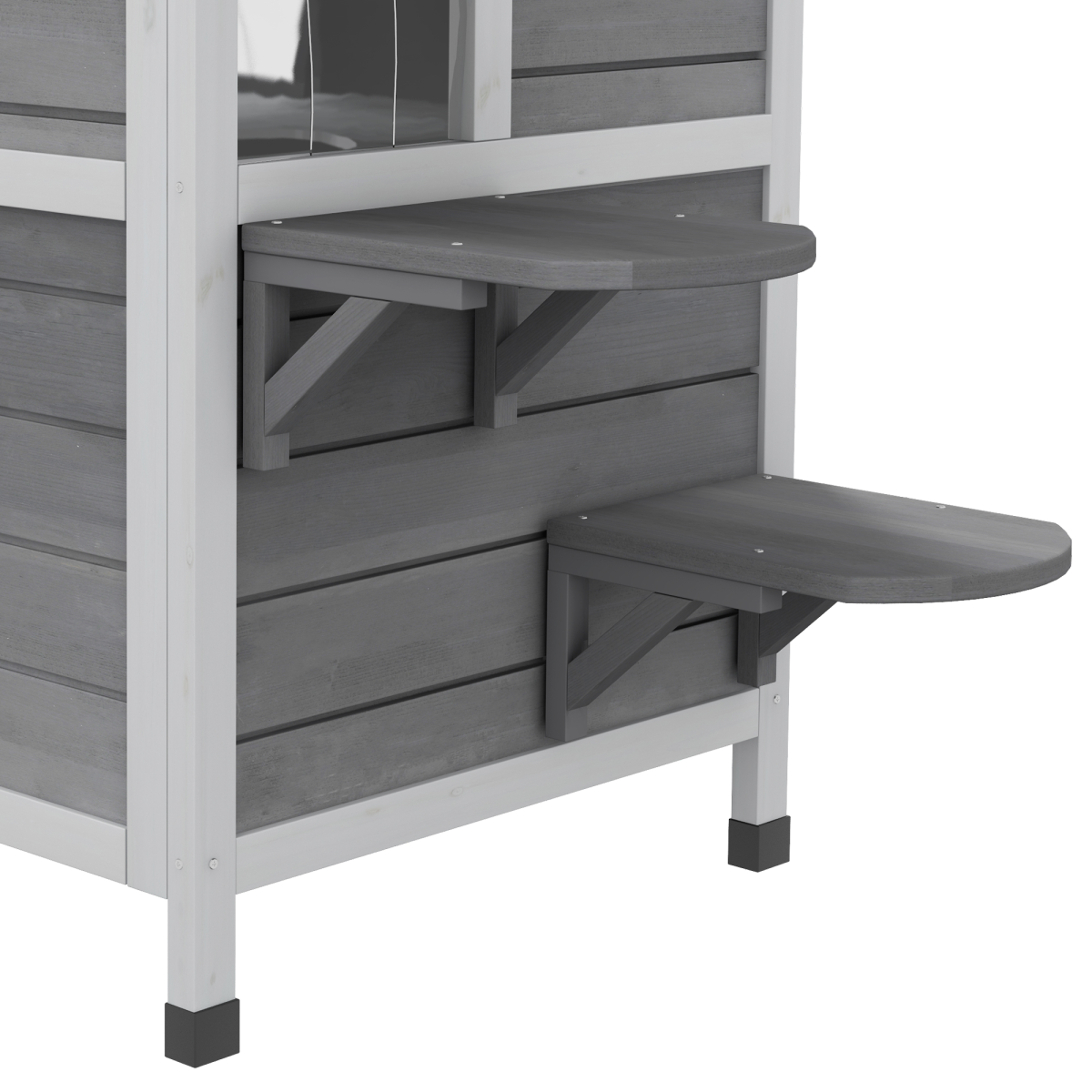Cat Condo w/ Tons of Room & Openable Roof, Fir Wood, Outdoor/Indoor Catio Grey