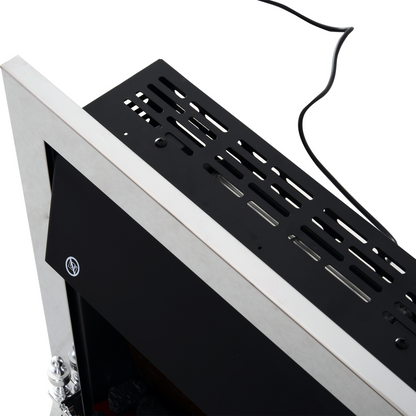 LED Flame Electric Fire Place-Silver | aosom.co.uk