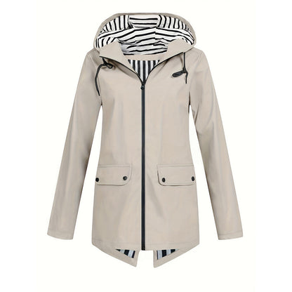 Women's Zipper Hooded Outdoor Windproof Thin Coat