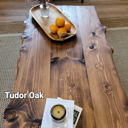 VELA Live / Waney Edge Coffee Table With Metal A Frame Legs