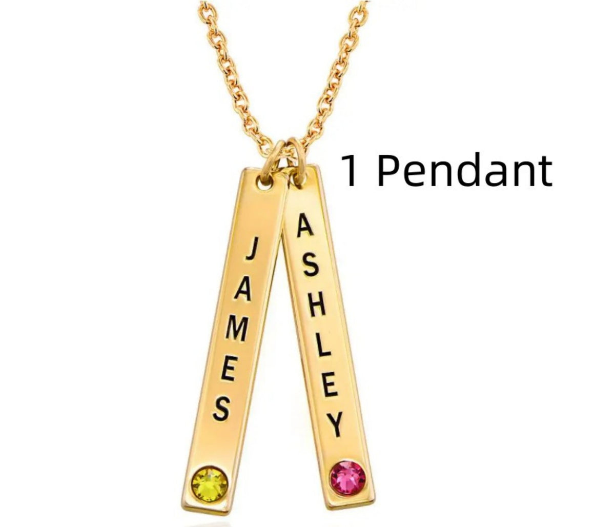 Personalized Vertical Necklace, Mother's Day Gift