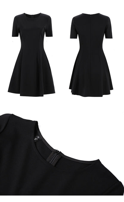 Women Basic Summer Suit A-line Black Dress