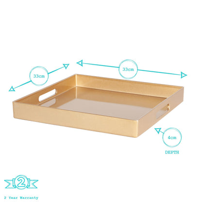 33cm Silver Square Lacquer Tray