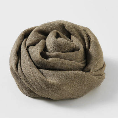 Artistic Sunscreen Solid Color Cotton And Linen Scarf