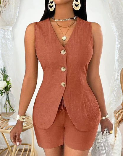 European And American Ladies Fashion Comfort And Casual Open Chest Lace-up Short-sleeved Shirt