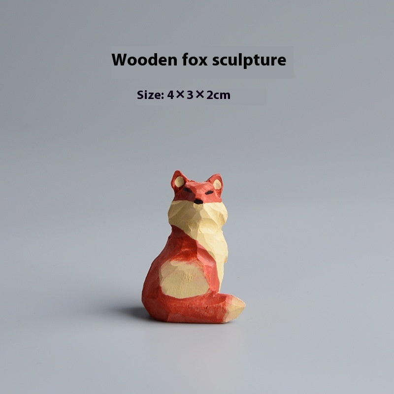Handmade Wooden Cat Figurine - Artisan Carved Wood Cat Sculpture Home Decor Gift