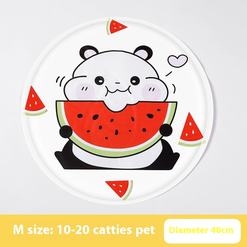 Pet Ice Pad Round Cartoon Cat Dog Gel