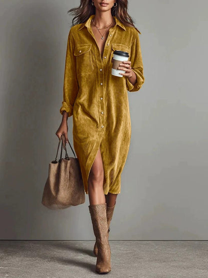 The Chic Edit – Women’s Button-Down Collar Casual Dress
