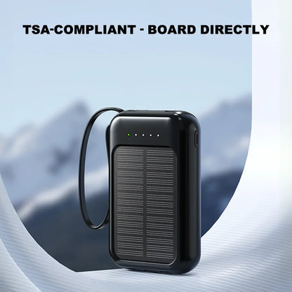 20000mAh Solar Power Bank with Flashlight Outdoor Portable Charger 4 Outputs LED Lights for Camping Emergency
