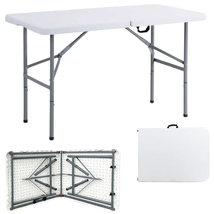 4FT HEAVY DUTY FOLDING TABLE PORTABLE PLASTIC CAMPING GARDEN PARTY CATERING NEW