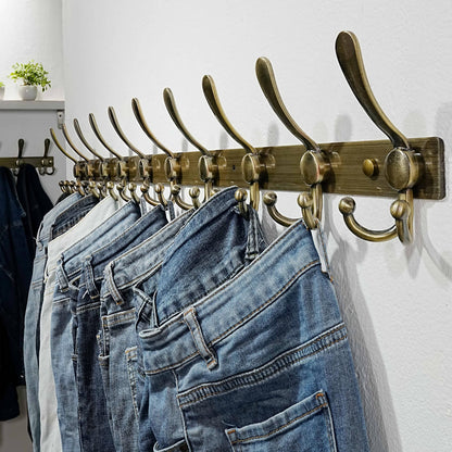 Dseap Coat Rack Wall Mount 94cm, Heavy Duty 2.5mm Base vs Flimsy 1mm, Double-Thick Solid Anti-Snap Hooks