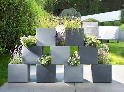 Scheurich C-Cube Planter Stony Black ? 40 cm, height 33 cm