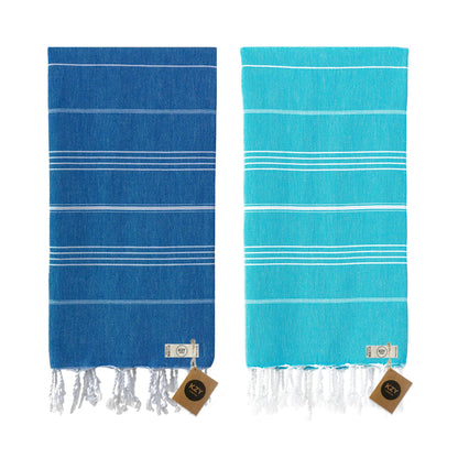 KZY LONDON Beach Towel 2 Pack Large Turkish Beach Towels for Camping, Swimming, Gym - Quick Dry, Absorbent, Lightweight