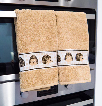 Lex's Linens 2 Pack Animal Tea Towel/Kitchen Towel (Hedgehog)