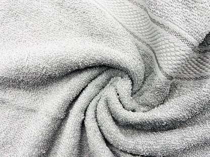 Sasma Home - Premium Cotton Hand Towel Set - 4 Pack - Large 50x90 cm (Silver)