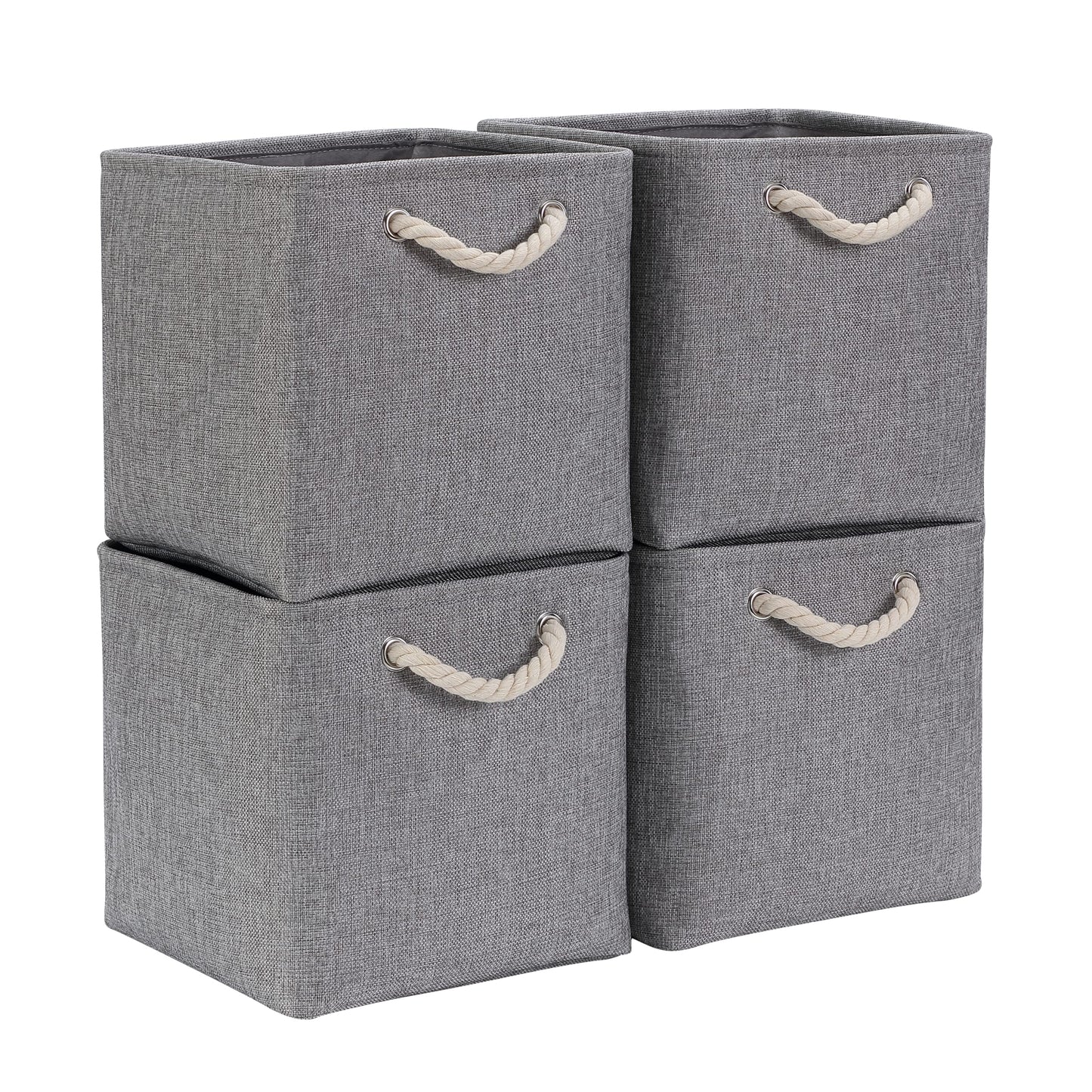 Mangata 28x28x28cm Cube Storage Boxes 4Pcs Gray Foldable Organiser Baskets