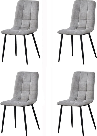 mcc direct Set of 4 Faux Matte Suede Leather Dining Chairs With metal Legs home& restaurants henri