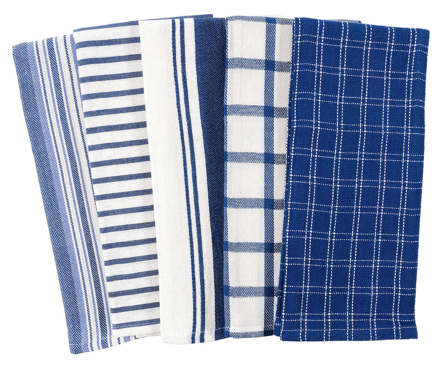 KAF Home Assorted Flat Kitchen Towels | Set of 10 Dish Towels, 100% Cotton - 18 x 28 inches | Ultra Absorbent Soft Kitchen Tea Towels