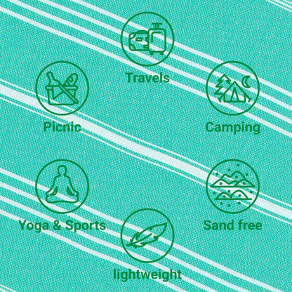 LeStoff Hammam Towel/Guest Towel, 100% Organic Cotton, 50x100, Turquoise