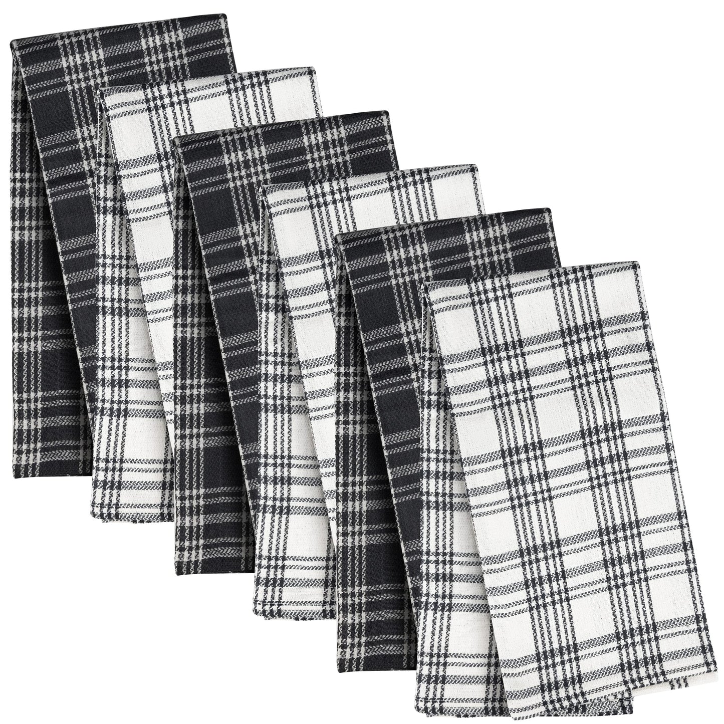 Kitchen Tea Towels Set of 6 – 100% Pure Cotton, Super Absorbent Dish Towels, Soft Lint-Free Cleaning Cloths, Quick Dry