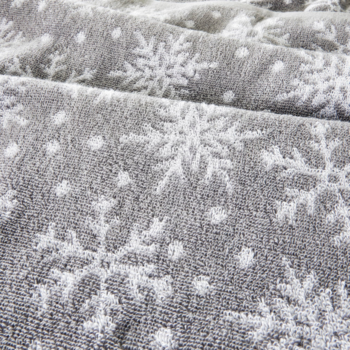 SKL Home Winter/Christmas Scattered Snowflakes Hand Towel 2pc Set for Bath/Kitchen/Bar & Gift, Gray