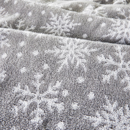 SKL Home Winter/Christmas Scattered Snowflakes Hand Towel 2pc Set for Bath/Kitchen/Bar & Gift, Gray