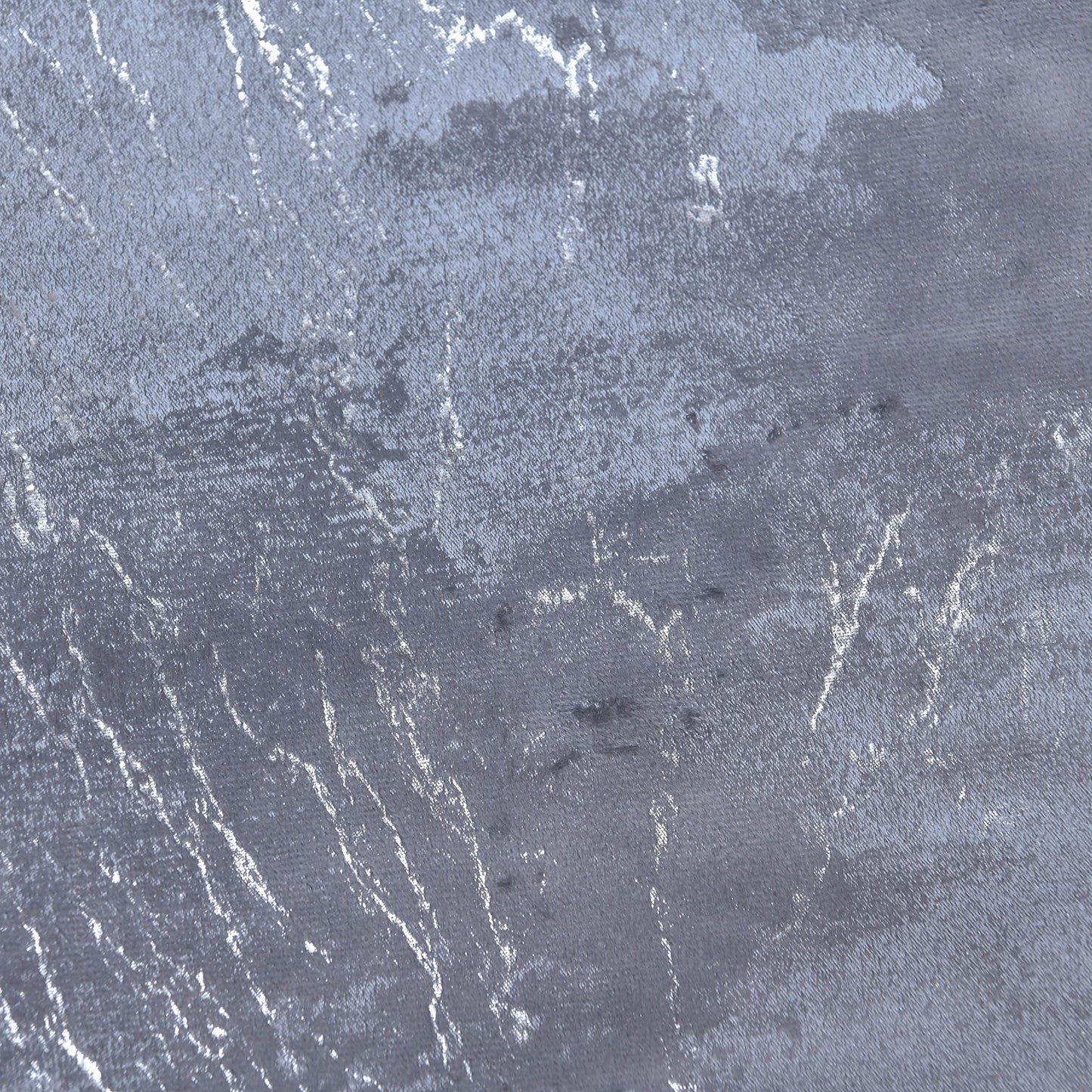 Sleepdown Marble Velvet Metallic Grey Plain Reverse Duvet Cover Quilt Pillow Cases Bedding Set Soft Easy Care - Super King (220cm x 260cm)