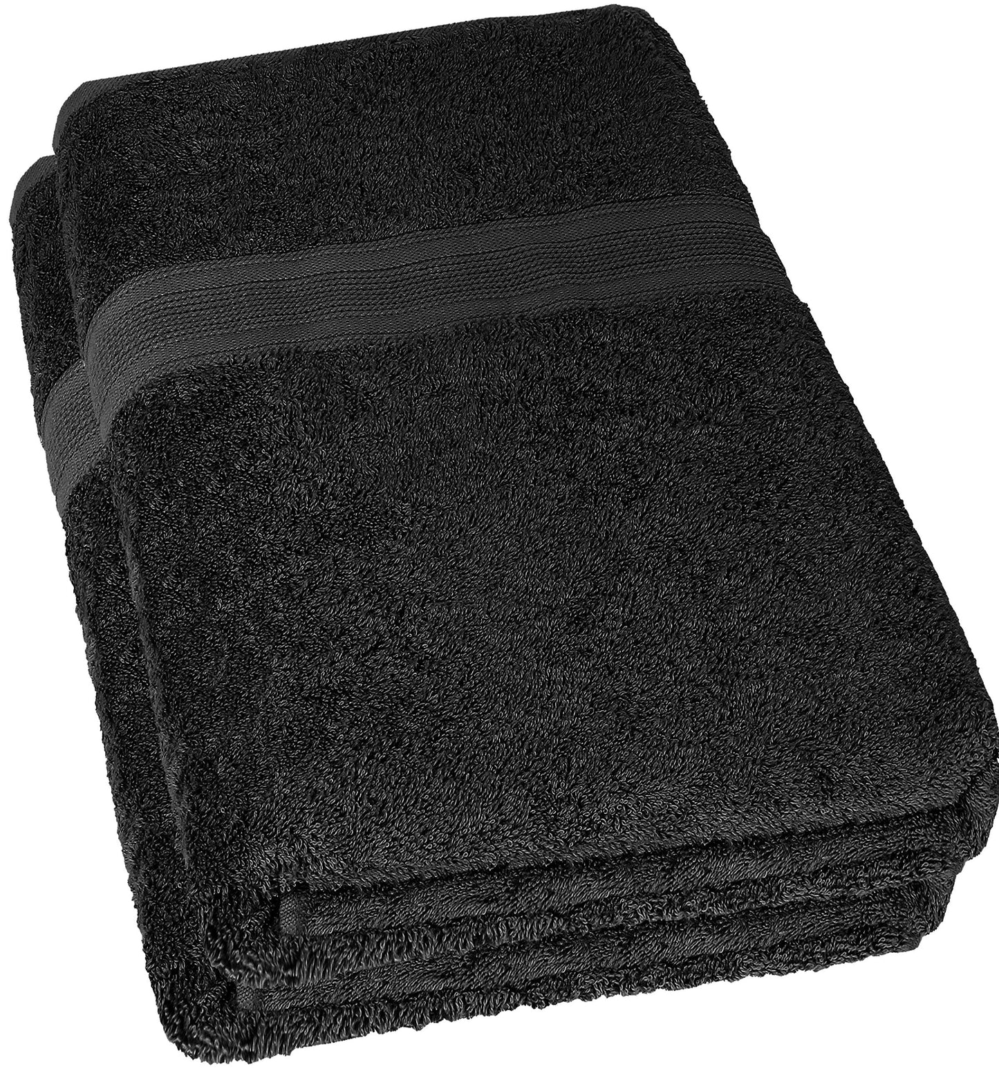 NatureMark Sauna Towel Premium Quality 80 x 200 cm 100% Cotton Black Pack of 2