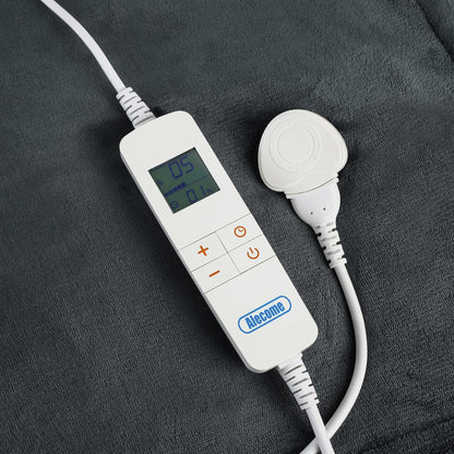 Electric Heated Throw Blanket 10 Heat Settings Washable 220gsm Fleece with Digital Remote Timer - 160cm x 130cm (Dark Grey)